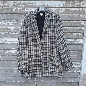 POL Evie Boucle Tweed Jacket Oversized Blazer Size Large